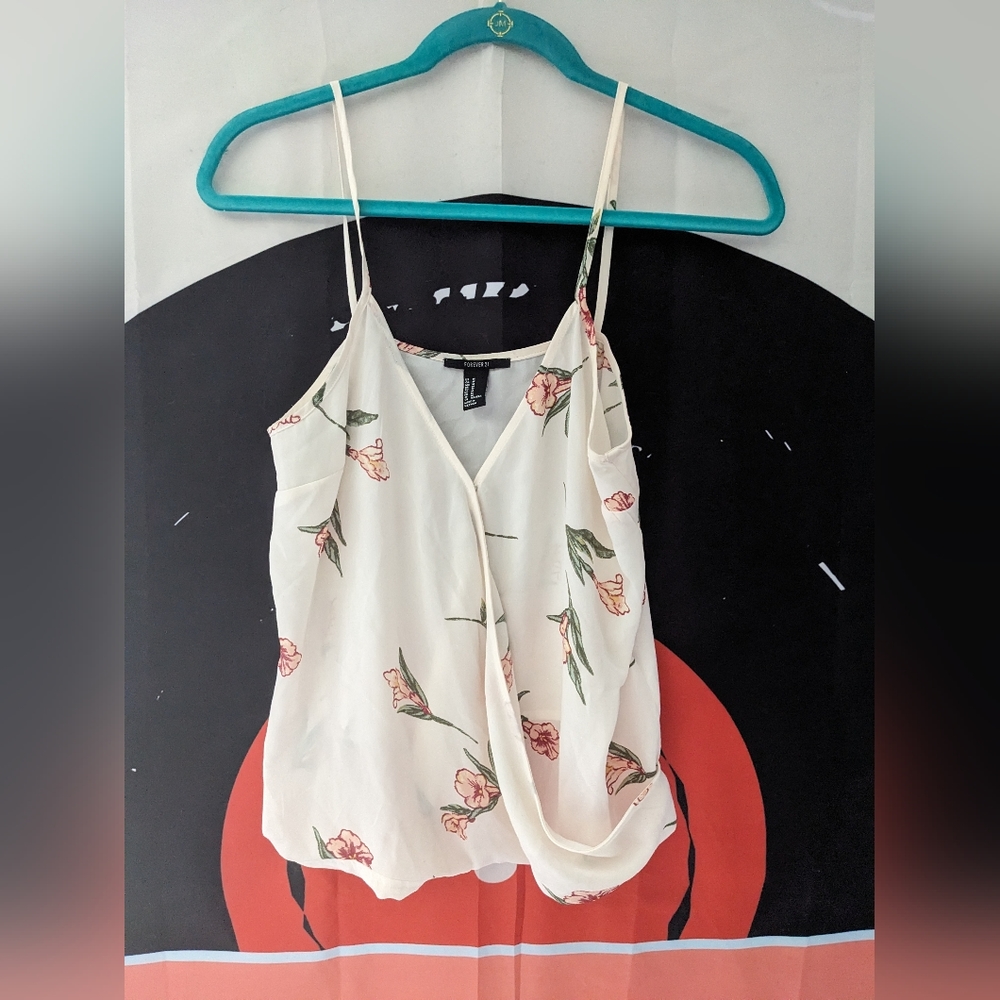 F21 Floral Draped Tank Top